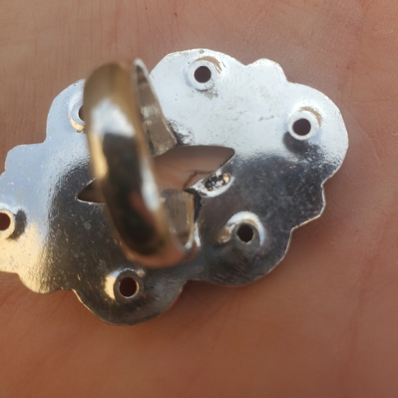 New Oversized Rhodochrosite & Garnet 925 Silver Statement Ring. - Picture 4 of 16